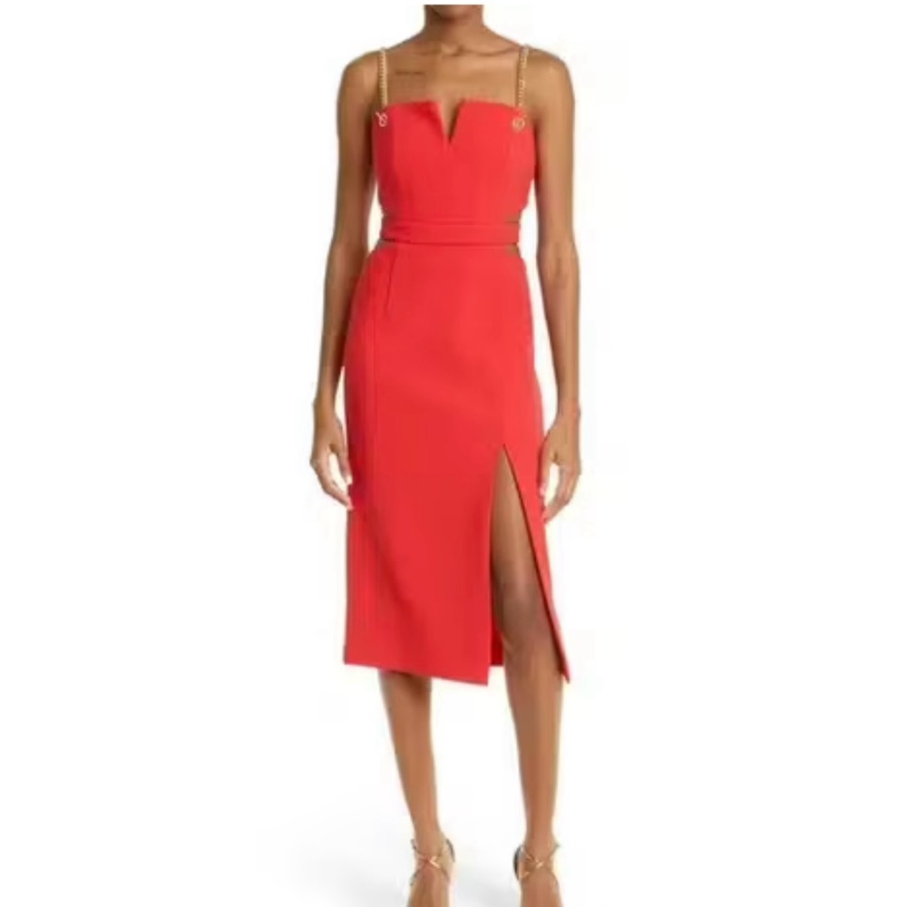 Rebecca Vallance red cut out dress